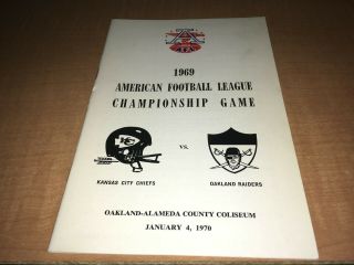 1969 Afc Championship Press/media Guide Kansas City Chiefs Oakland Raiders Ja
