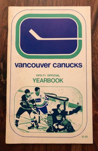 Nhl 1970 - 71 Vancouver Canucks Yearbook - 1st Season In The Nhl