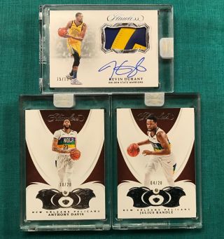 2018 - 19 Flawless Kevin Durant Patch Auto 15/15,  Anthony Davis Diamond Card 10/20