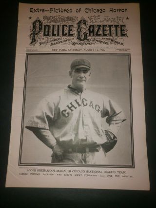 The National Police Gazette 8/14/1915 Roger Bresnahan Manager Chicago