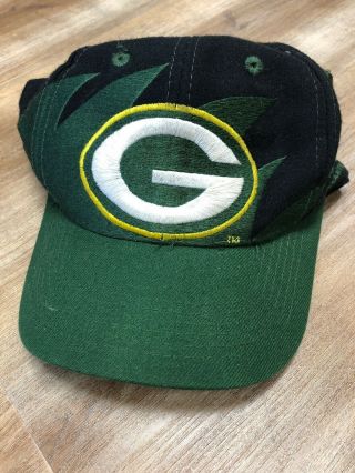 Green Bay Packers Nfl Football Vintage 90s Logo Athletic Sharktooth Fitted Hat