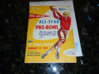 January 11,  1959 - 9th Annual All - Star Pro - Bowl Football Game Official Program