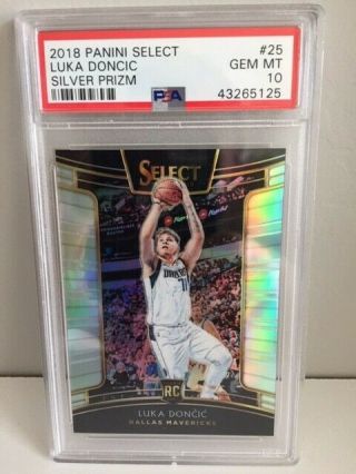 2018 - 19 Luka Doncic Select Silver Prizm Rc Rookie Psa 10
