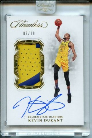 2018 - 19 Panini Flawless Kevin Durant Patch Auto Fotl 2/10 - Patch