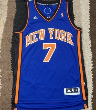 Authentic Carmelo Anthony York Knicks Jersey Adidas Blue Swingman Nba