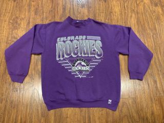 Vintage 1992 Colorado Rockies Crewneck Sweatshirt Logo 7 Size Large