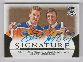 18 - 19 Ud The Cup Signature Renditions Combo Auto Connor Mcdavid & Wayne Gretzky