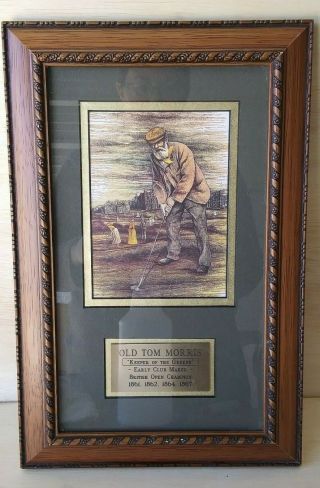 Old Tom Morris Scottish " Keeper Of The Greens " Shadow Box Art Print And Plaque