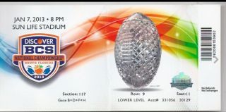 Two 2012 Alabama - Notre Dame Bcs National Championship Game Football Ticket Stubs