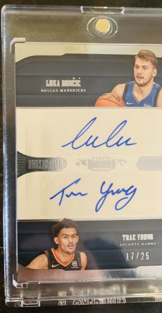 Luka Doncic Trae Young Dual Rookie Autograph 2019 Panini Dominion 17/25 Wow 2