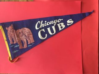Vintage 1950’s Chicago Cubs Baseball Pennant Wrigley Field