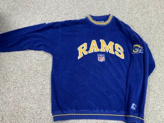 Vintage Nfl Los Angeles Rams Starter Fleece Pullover Jacket Mens Xl
