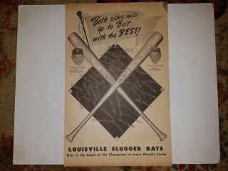 Mickey Mantle Jackie Robinson Billy Cox 1953 Louisville Slugger Ad World Series