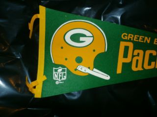 Green Bay Packers Nfl 1967 Pennant Bin/bo Look Smoke Vg