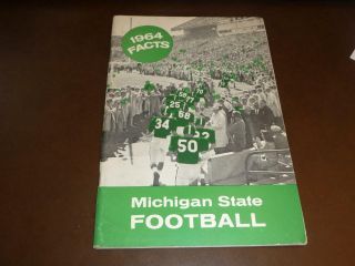 1964 Michigan State College Football Media Guide Ex Box 34