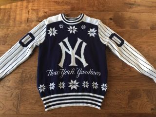 Ny York Yankees Mlb Crew Neck Ugly Christmas Holiday Sweater Size Small
