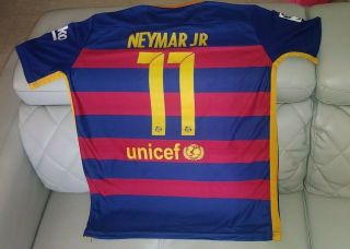 Nike Dri - Fit 2015 Qatar Soccer Fcb Barcelona Neymar Jr Jersey Size Xxl Adults