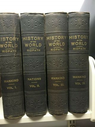 History Of The World Ridpath 4 Volume Set 1897