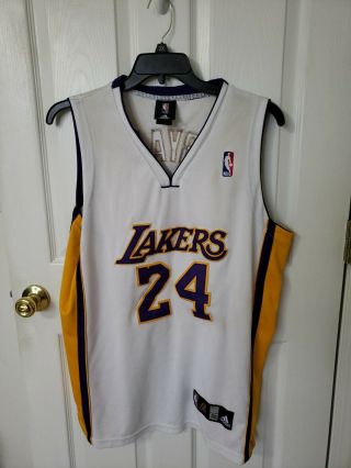 Adidas Nba Los Angeles Lakers Kobe Bryant 24 White Swingman Jersey Mens Xxl Sewn