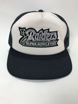 Los Angeles Raiders Bowl Champs Xviii Hat Cap Snapback Vintage Las Vegas