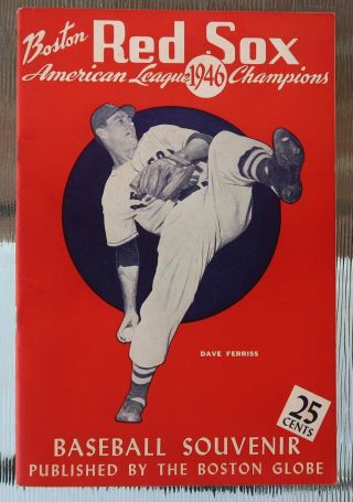 Boston Red Sox American League Champions Souvenir Book 1946 - Poster,  Williams