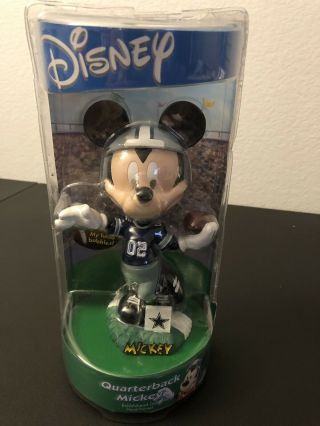 Disney Bobble Dobbles Nfl Dallas Cowboys Mickey Mouse Bobblehead Hand - Painted