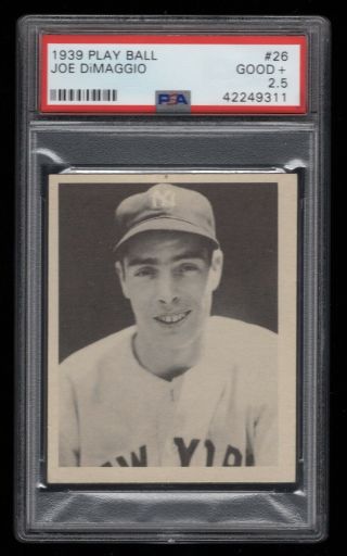 1939 Play Ball 26 Joe Dimaggio York Yankees Baseball Card Graded Psa 2.  5