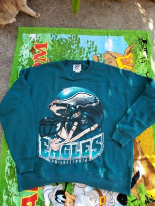 Vintage 90s Philadelphia Eagles Crewneck Sweatshirt Size Xl Lee Nfl Football