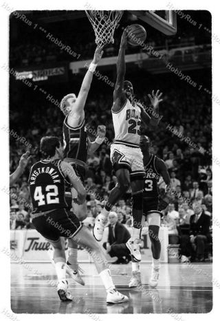 Michael Jordan Dunking 1989 Chicago Bulls NBA Basketball 35mm B&W Slide 2