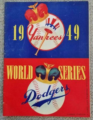 1949 World Series Program York Yankees Vs Brooklyn Dodgers Robinson.  Dimaggio
