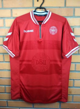 Denmark Soccer Jersey 2xl 2000 2002 Home Shirt Football Hummel