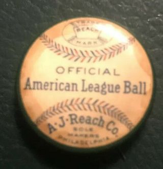 Vintage Reach Official American League Ball Advertising 7/8” Pin Pinback Button