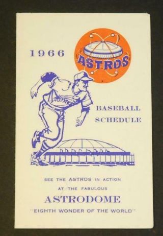 1966 Houston Astros Baseball Pocket Schedule