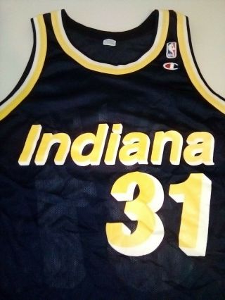 Vintage Champion Indiana Pacers Reggie Miller Jersey Sz 44 NBA 90s 3