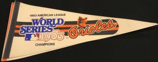 Vintage Baltimore Orioles 1983 World Series Champions Pennant