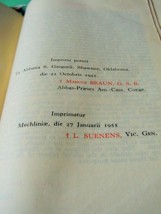 , 1955 MONASTIC DIURNAL - DAY HOURS of BREVIARY Dessain LATIN CATHOLIC LITURGY 3