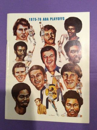 Aba Indiana Pacers Team Game Program 1975 - 1976 Playoffs