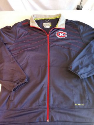 Montreal Canadiens Reebok Center Ice Play Dri Warmup Sweatsuit Jacket Sz Xl