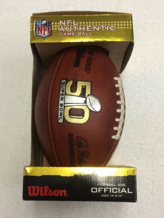 Wilson Nfl Bowl 50 The Duke Authentic Game Ball Broncos Vs Panthers