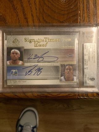 Lebron James D.  Howard 2006 Sp Authentic Sign Of The Times Dual Auto /50 Bgs 9