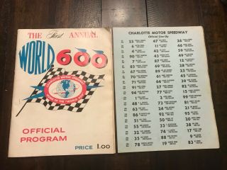 Nascar 1st Annual World 600 Charlotte Motor Speedway Official Program Vintage