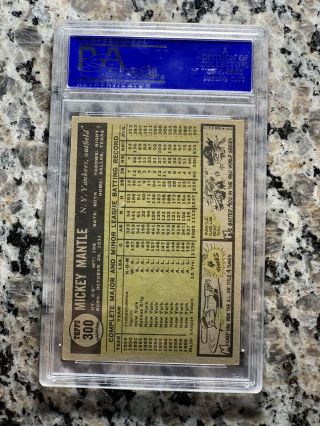 1961 Topps 300 Mickey Mantle PSA 7 NM York Yankees PMJS 2