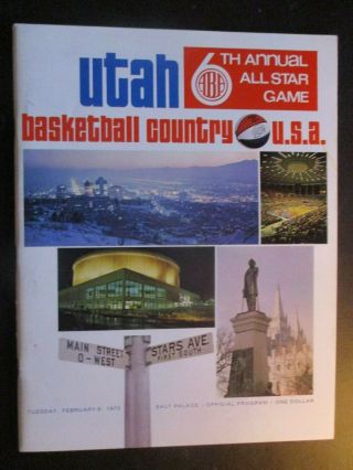 6th Annual Aba Basketball 1973 All - Star Game Program Salt Palace Utah Dr.  J