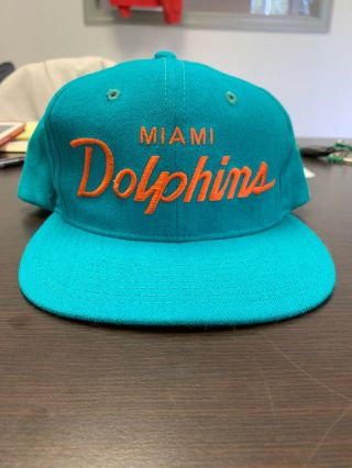 Vintage Miami Dolphins Sports Specialties Script Hat The Pro Wool Nfl 90s Cap