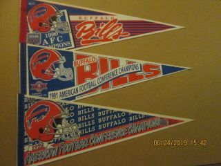 Nfl Buffalo Bills Vintage 1990 1991 1992 Afc Champions Logo Football Pennants
