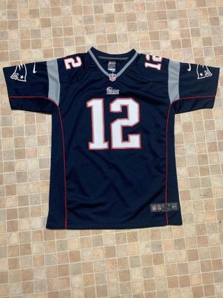 Tom Brady 12 England Patriots Football Jersey Youth Xl