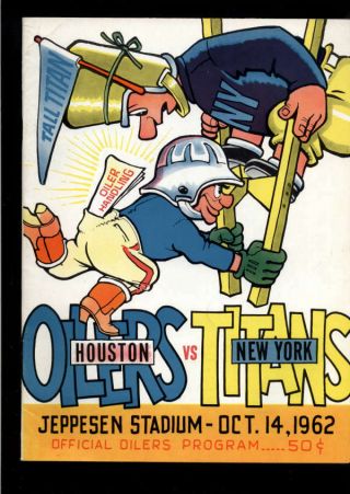 1962 York Titans Vs Houston Oilers Official Souvenir Program Lot2133
