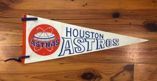 Vintage Houston Astros Felt Pennant 11.  5 " X29 "