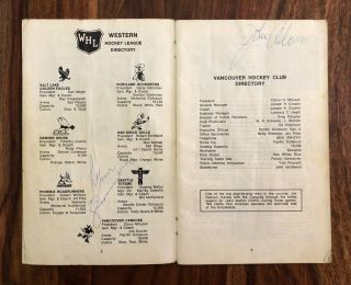 WHL 1969 - 70 Vancouver Canucks Yearbook - SIGNED BY ENTIRE TEAM 3