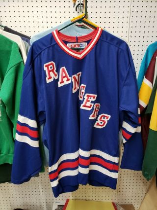 Vtg York Rangers Ccm Maska Vintage 80s/90s Hockey Jersey Mens Nhl Large